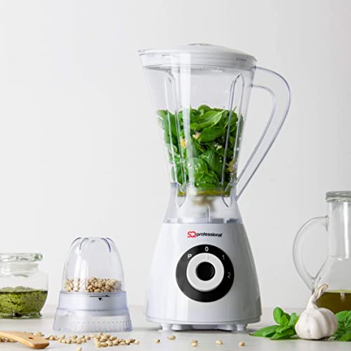 SQ Professional Blitz Superblend Blender and Grinder with 1.5 Litre Jug, 2 Speed Settings plus Pulse Function 600W (Black)