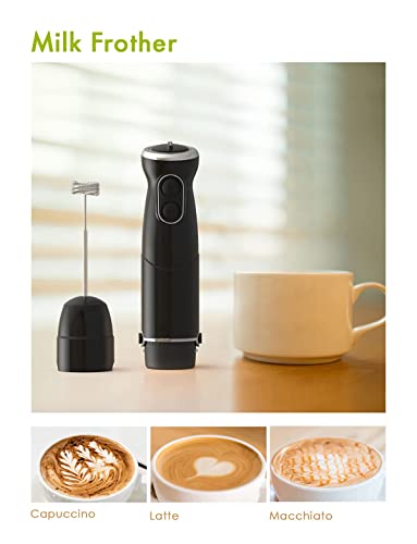 Hand Blender 3 in 1, 600W Immersion Hand Blender for Kitchen 6-Speed Electric Stick Handheld Blender with Turbo Function, Include Stainless Steel Whisk, Milk Frother Attachments