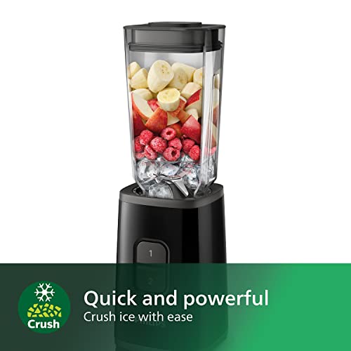 Philips Mini Blender and Smoothie Maker - 350W, 1L Jug, Recipe App, 2 Speeds, Ice Crush (HR2602/91)
