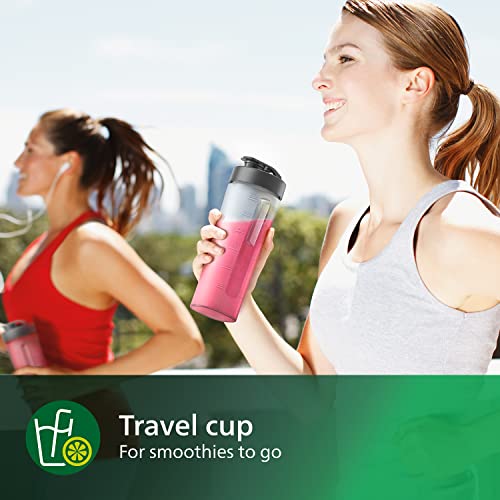 Philips Mini Blender and Smoothie Maker - 350W, 1L Jug, Recipe App, 2 Speeds, Ice Crush (HR2602/91)