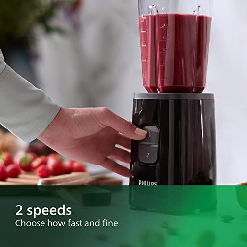 Philips Mini Blender and Smoothie Maker - 350W, 1L Jug, Recipe App, 2 Speeds, Ice Crush (HR2602/91)
