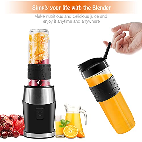 Blender Smoothie Maker, 700W Smoothie Blender, Portable Blender, Food Chopper and Grinder, 570ml BPA Free Blender Bottle, 300ml Grinder Cup, 1200ml Chopper Jug, Food Processor and Blenders for Kitchen