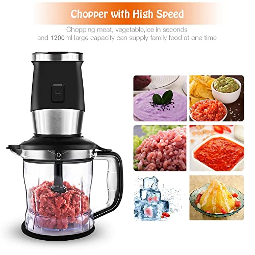 Blender Smoothie Maker, 700W Smoothie Blender, Portable Blender, Food Chopper and Grinder, 570ml BPA Free Blender Bottle, 300ml Grinder Cup, 1200ml Chopper Jug, Food Processor and Blenders for Kitchen
