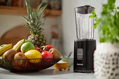 Philips Mini Blender and Smoothie Maker - 350W, 1L Jug, Recipe App, 2 Speeds, Ice Crush (HR2602/91)