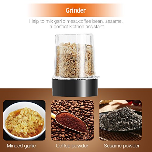 Blender Smoothie Maker, 700W Smoothie Blender, Portable Blender, Food Chopper and Grinder, 570ml BPA Free Blender Bottle, 300ml Grinder Cup, 1200ml Chopper Jug, Food Processor and Blenders for Kitchen