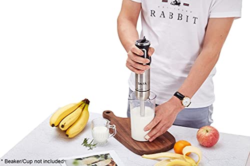 Salta 1000W 9-Speed Immersion Multi-Purpose Hand stick Blender Heavy Duty Copper Motor Brushed 304 Stainless Steel (1000W Single)