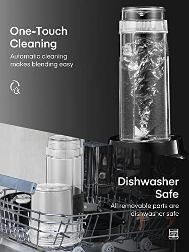 HOUSNAT Blender Smoothie Makers 3 in 1, Personal Blender Mixer Multifunctional with 280ml Grinder, 2 Portable Bottles for shakes and smoothies, BPA Free, 10s Quick Mix, 500W