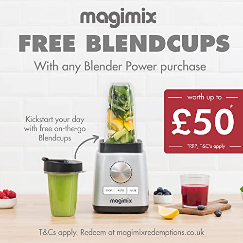 Magimix Blender Power 4 | Quiet Mark Approval | Metal/Glass | 1300W | 1.8L | Red | 11629
