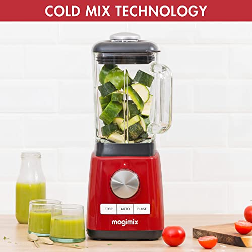 Magimix Blender Power 4 | Quiet Mark Approval | Metal/Glass | 1300W | 1.8L | Red | 11629