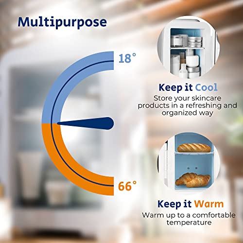 CUQOO 4L Portable Mini Fridge in Black – Luxury Mini Fridge for Bedrooms, Cars, Offices | Makeup, Skincare Fridge Storage | Skin Care Fridge Fits up to 6 Cans | Quiet & Powerful Mini Fridge (Black)