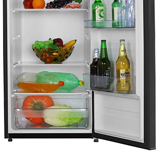 Cookology CTFR235BK Tall Freestanding Upright Larder Fridge, 55W x 142H CM, 235 Litre with Adjustable Temperature Control and Legs, LED Light and Reversible Door - In Black