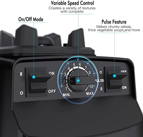 Blender Smoothie Maker, Jug Blenders 2000W, Smoothie Blender with 10 Speed Control, with 2L BPA-free Tritan Container and 8 Stainless Steel Blades, Professional Food Processor and Blender for Kitchen