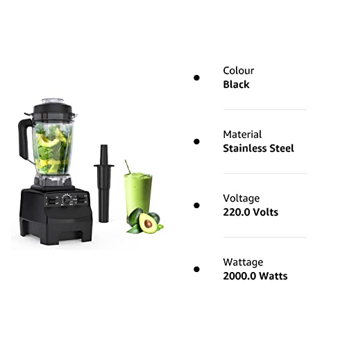 Blender Smoothie Maker, Jug Blenders 2000W, Smoothie Blender with 10 Speed Control, with 2L BPA-free Tritan Container and 8 Stainless Steel Blades, Professional Food Processor and Blender for Kitchen