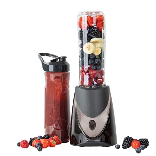 SQ Professional Blitz - Twist'n'Blitz - Nutrient Extractor/Personal Mini Blender Juicer Smoothie Maker With 2 x Portable Blending Bottles (600 ml) 250W (Black/Silver)