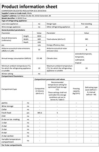 Miele K28202 D Freestanding Refrigerator, 381L, 60cm wide, White