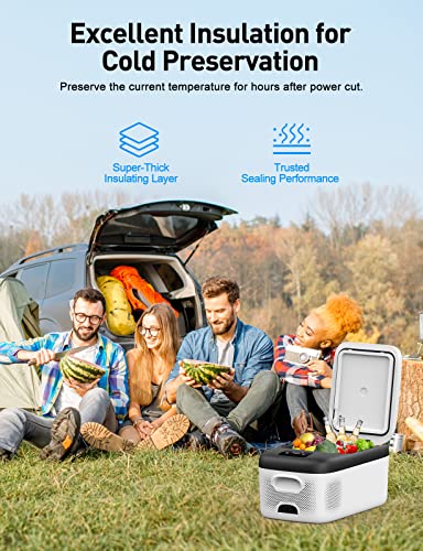 12V Car Fridge 18L, Camping Mini Fridge Freezer 12V/24V, -20℃ to 20℃ Quiet Electric Cool Box, Portable Car Refrigerator with APP Control for Travel, Outdoor, Picnic, Beach, RV, Truck, Boat