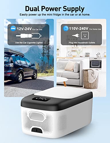 12V Car Fridge 18L, Camping Mini Fridge Freezer 12V/24V, -20℃ to 20℃ Quiet Electric Cool Box, Portable Car Refrigerator with APP Control for Travel, Outdoor, Picnic, Beach, RV, Truck, Boat