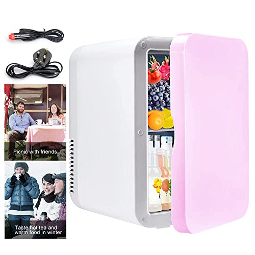 Mini Fridge for Bedrooms 8L Portable Car Fridge Mini Refrigerator with System Cooler and Warmer for Home Office Skincare Bedroom Dorm Car Travel 220V AC/12V DC
