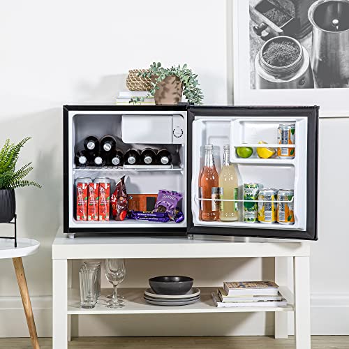 Kuhla 43 Litre Mini Fridge with Ice Box, Novelty Design, Inc Adjustable Thermostat, Door Racks and Removable Shelf, Small Drinks Fridge Ideal for Home and Office – Amp Speaker, Black KTTF4BGB-1004