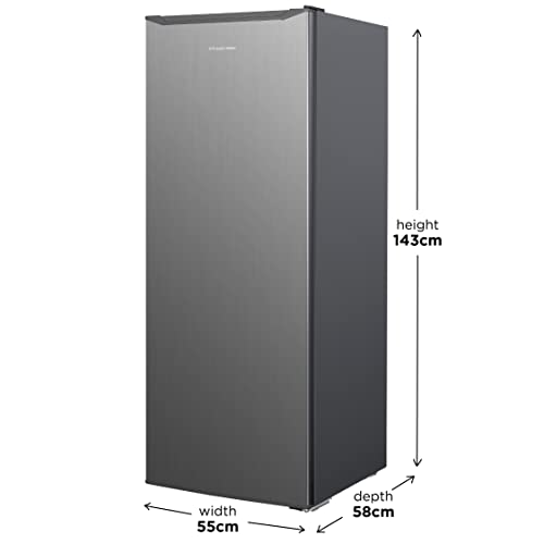 Russell Hobbs RH55LF143SS Slimline 242L Larder Fridge, 55cm Wide, 4 Shelves, 4 Door Racks, LED Light, 2 Year Guarantee, Stainless Steel