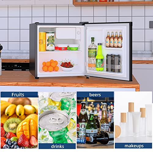 CHiQ CSD46D4, 46L, Mini Fridge for Bedrooms, 35dB, 12 Year Compressor Warranty, Table Top Fridge, Counter Top Fridge, Reversible Doors, Black