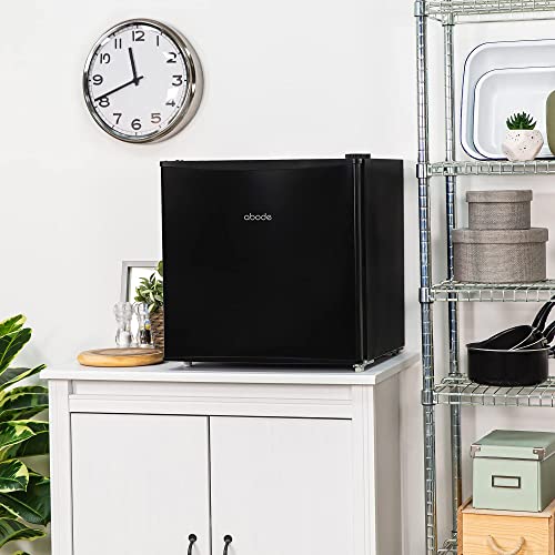 ABODE Table Top Mini Fridge Black Mini Cooler, 43 Litre Capacity ATTF1B with Ice Box & Reversible Door, Adjustable Thermostat & Feet (Black)