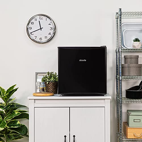ABODE Table Top Mini Fridge Black Mini Cooler, 43 Litre Capacity ATTF1B with Ice Box & Reversible Door, Adjustable Thermostat & Feet (Black)