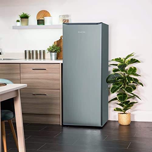 Russell Hobbs RH55LF143SS Slimline 242L Larder Fridge, 55cm Wide, 4 Shelves, 4 Door Racks, LED Light, 2 Year Guarantee, Stainless Steel