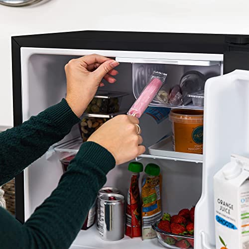 ABODE Table Top Mini Fridge Black Mini Cooler, 43 Litre Capacity ATTF1B with Ice Box & Reversible Door, Adjustable Thermostat & Feet (Black)