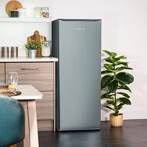 Russell Hobbs RH55LF143SS Slimline 242L Larder Fridge, 55cm Wide, 4 Shelves, 4 Door Racks, LED Light, 2 Year Guarantee, Stainless Steel