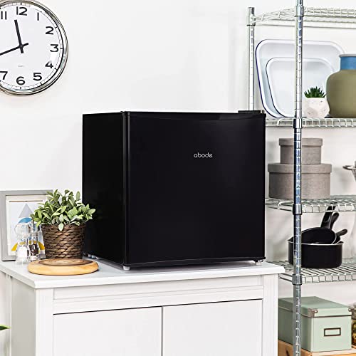 ABODE Table Top Mini Fridge Black Mini Cooler, 43 Litre Capacity ATTF1B with Ice Box & Reversible Door, Adjustable Thermostat & Feet (Black)