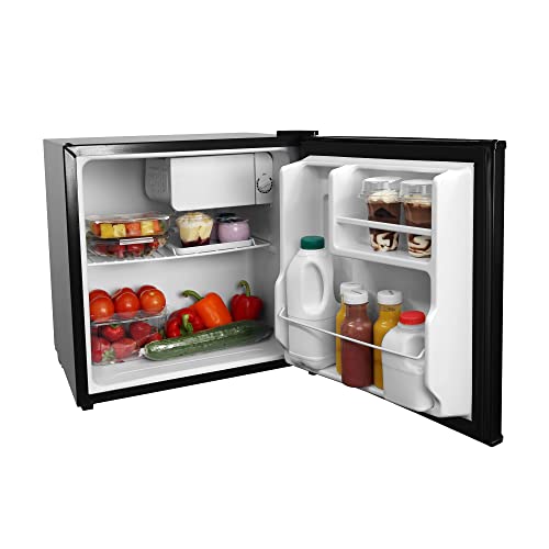 ABODE Table Top Mini Fridge Black Mini Cooler, 43 Litre Capacity ATTF1B with Ice Box & Reversible Door, Adjustable Thermostat & Feet (Black)