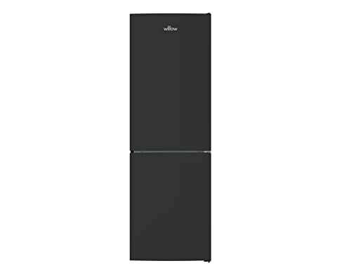 Willow WFF157B Freestanding Fridge Freezer, Adjustable Thermostat, Mark-Proof Finish, Energy Efficient, Quiet, Interior Lighting, Low Frost, 2 Year Warranty (Black) [Energy Class F]