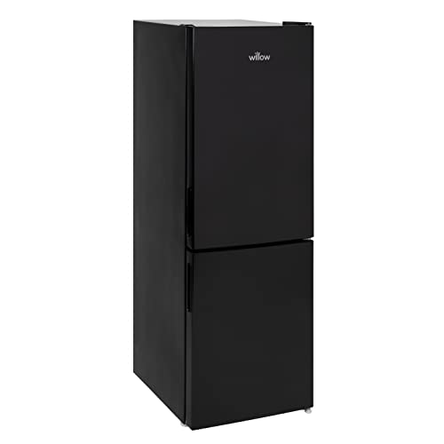 Willow WFF157B Freestanding Fridge Freezer, Adjustable Thermostat, Mark-Proof Finish, Energy Efficient, Quiet, Interior Lighting, Low Frost, 2 Year Warranty (Black) [Energy Class F]