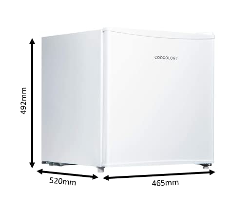 Cookology MFR45WH Small Table Top Mini Fridge for Counter Tops 46 Litre Capacity, Reversible Door, Adjustable Temperature Control and Legs with Chiller Box - In White