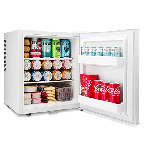 Subcold Aire30 LED Mini Fridge | 30L Table Top Model | Quiet Frost Free Fridge for Bedrooms & Hotels | Lockable with Solid door & interior LED light (White)