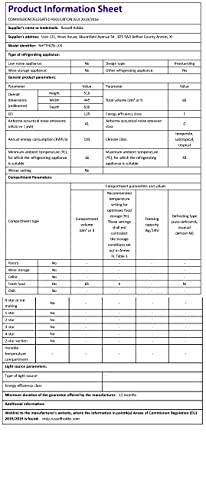Russell Hobbs 65L Mini Fridge with Lock & Key RHTTF67B-LCK, Table top Lockable Fridge, Energy F & Ice Box, Black