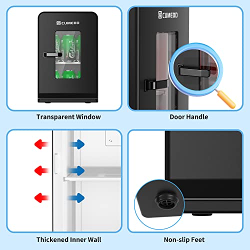 Mini Fridge 15 Liter/21 Cans, Upgrade 2023 Portable AC+DC Power Small Fridge for Bedroom, Car, Office, Thermoelectric Cooler and Warmer Skincare Fridge for Food, Drinks, Cosmetics, Max & ECO Mode