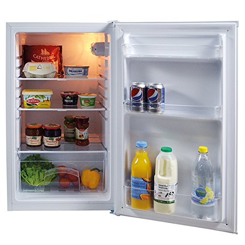 Igenix IG3960 Freestanding Larder Fridge with 92 Litre Capacity, 2 Adjustable Shelves and Salad Drawer, Reversible Door, 48 cm Wide, White