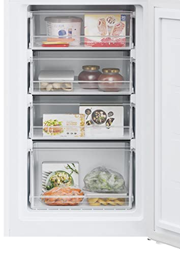 Hoover HOCT3L517FWSK 55cm Wide Low Frost Combi Fridge Freezer, 246 Litres, In-door Water Dispenser, Silver