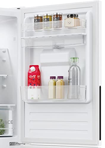 Hoover HOCT3L517FWSK 55cm Wide Low Frost Combi Fridge Freezer, 246 Litres, In-door Water Dispenser, Silver