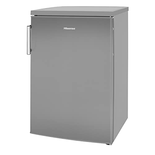 Hisense RL170D4BCE 133L Under Counter Larder Fridge with LED Lighting 56 × 84.5 × 57.5 cm (W×H×D), Stainless steel, Grey