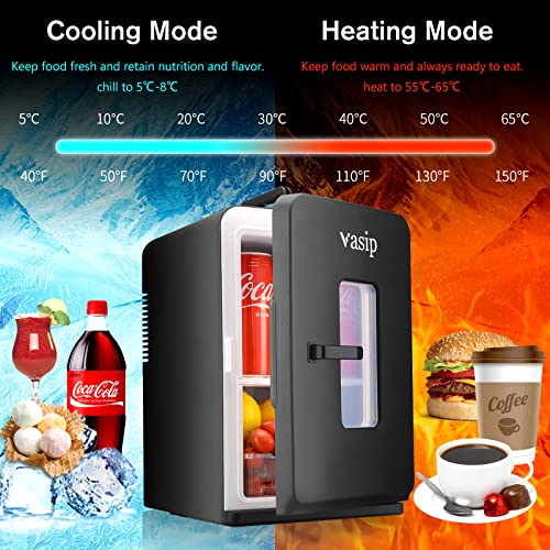 Mini Fridge 15 Liter/21 Cans, Small Drink Fridge Portable for Bedroom or Car (AC/DC), Thermoelectric Refrigerator for Skincare Beauty, Cooler & Warmer with ECO Quiet Mode