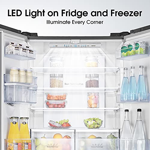 Hisense RQ560N4WCF Freestanding American Fridge Freezer Cross Door, No Frost, 454 liters, Stainless Steel - F Rated, Noise level: 41 decibels