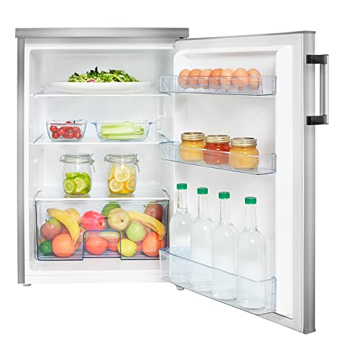 Hisense RL170D4BCE 133L Under Counter Larder Fridge with LED Lighting 56 × 84.5 × 57.5 cm (W×H×D), Stainless steel, Grey