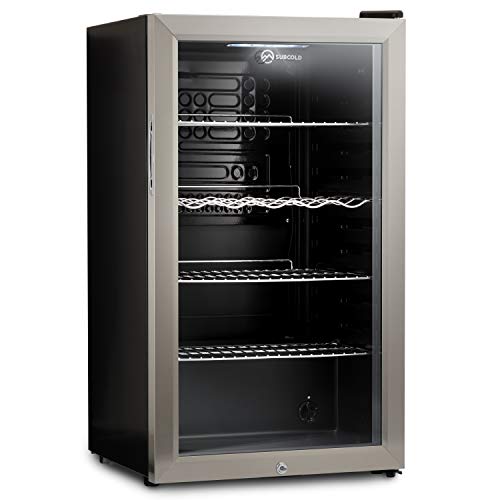 Subcold Super85 LED - Under-Counter Fridge | 85L Beer, Wine & Drinks Fridge | LED Light + Lock and Key | Energy Efficient (Stainless Steel, 85L)