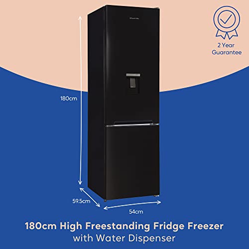 Russell Hobbs RH180FFFF55B-WD Black 54cm Wide 180cm High Freestanding Frost Free Fridge Freezer with Water Dispenser
