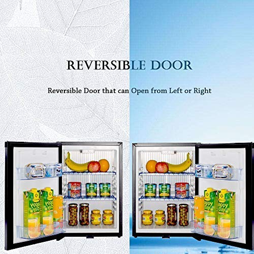 Smad 12V Motorhome Fridge, Campervan Fridge for RV Van Office Truck Camper Caravan, Quiet Freightliner Cascadia 12V Truck Refrigerator with Lock, Minibar, 40L, Black