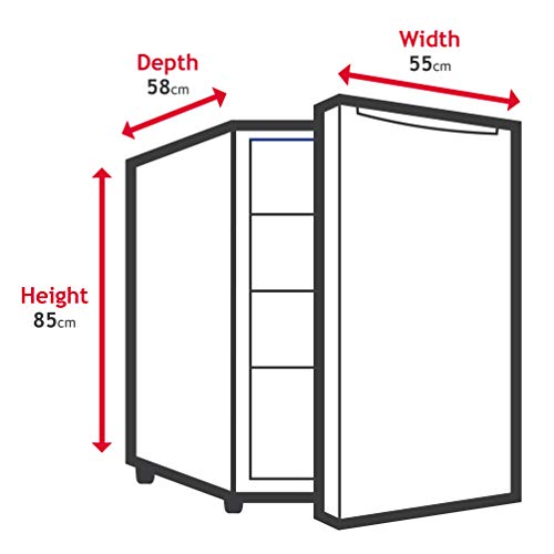 Hoover HVTL542WHKN Freestanding Undercounter Fridge, 125L Total Capacity, 55cm wide, White