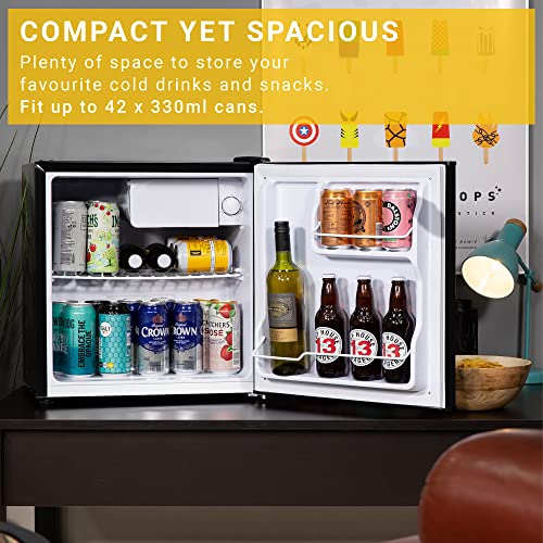 KUHLA 45L Mini Fridge with Ice Box, Novelty Design, Inc Adjustable Thermostat, Door Racks and Removable Shelf, Small Drinks Fridge Ideal for Home and Office – Game Zone, Black KTTF4BGB-1019-E